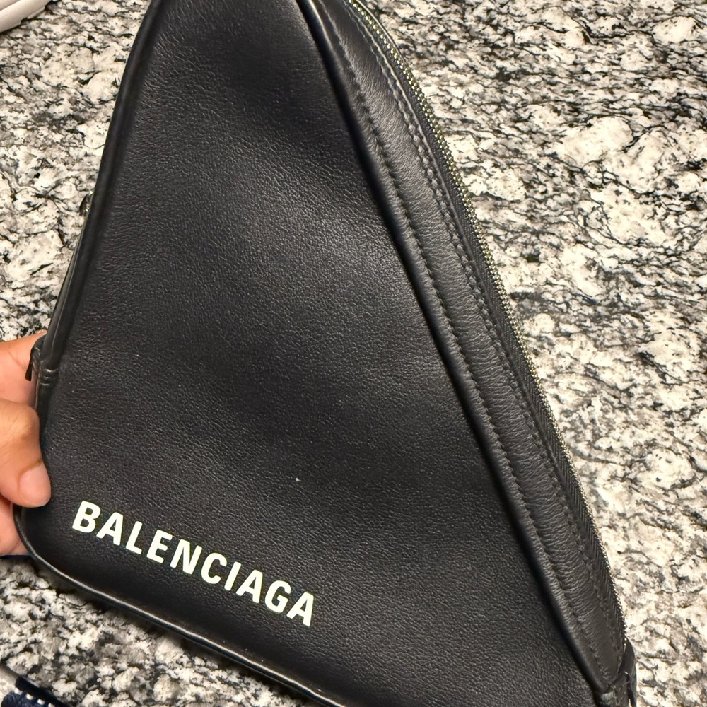Balenciaga Black Triangle Toiletry Bag